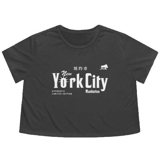 New York City, Manhattan Flowy Cropped Tees