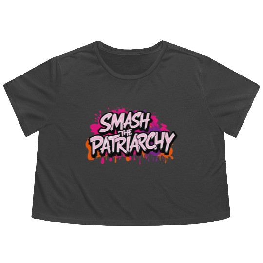Smash The Patriarchy - International Womens Day Flowy Cropped Tees