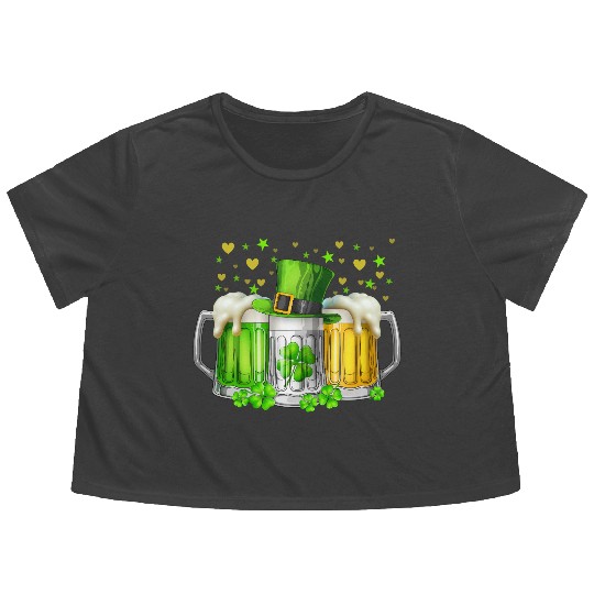 Irish Beer Ireland St Patricks Day Drinking Party Flowy Cropped Tees