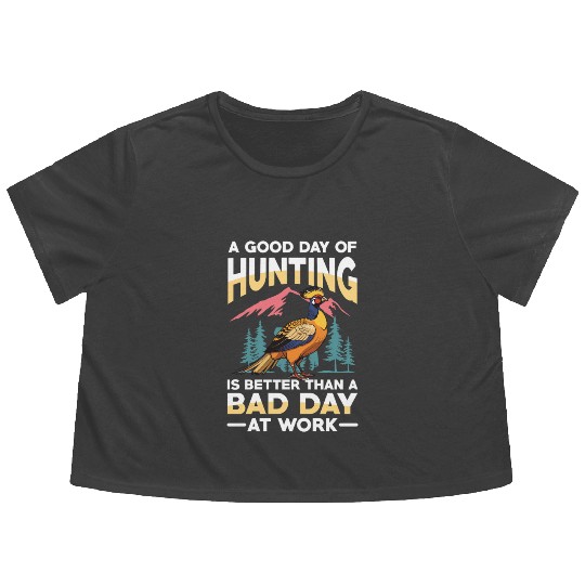 Pheasant Hunting for Hunters Flowy Cropped Tees