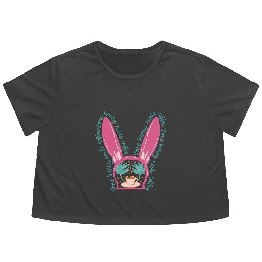 Easter bunny coffee lover Flowy Cropped Tees gift