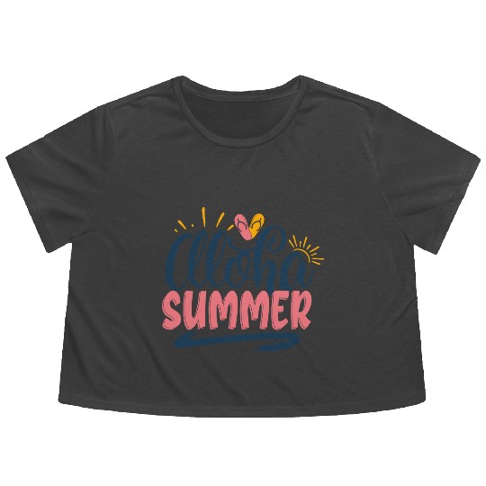 Aloha Summer Flowy Cropped Tees
