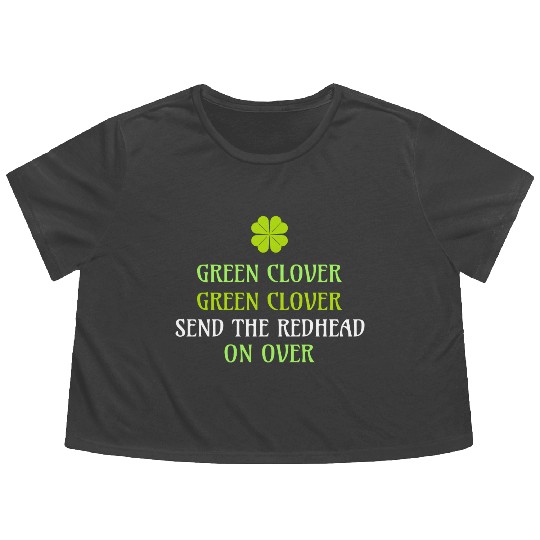 Green Clover Green Clover Send the Redhead Flowy Cropped Tees