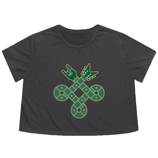 Celtic Knot Guitar | St. Patrick’s Day Flowy Cropped Tees