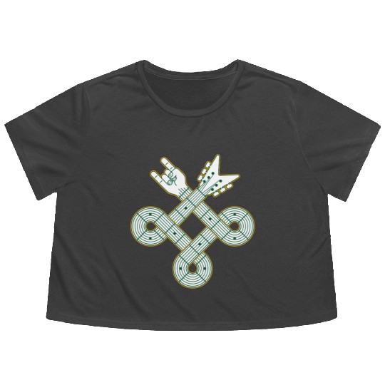 Celtic Knot Guitar | St. Patrick’s Day Flowy Cropped Tees
