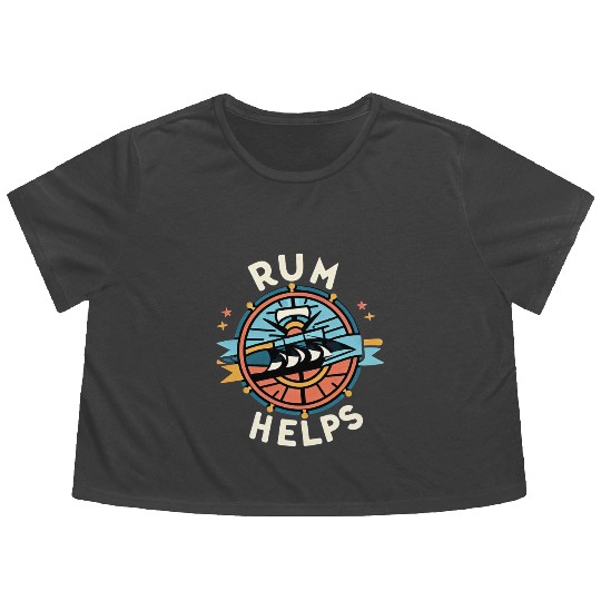 Rum Helps 6 Flowy Cropped Tees