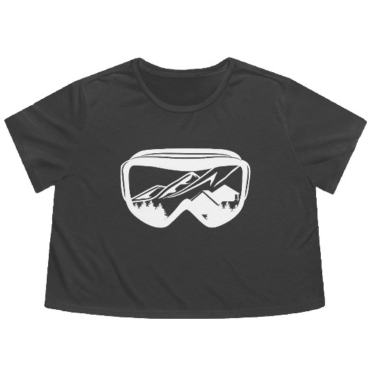 Snowboarding Goggles Flowy Cropped Tees