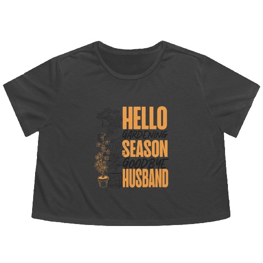 Plant Lover Gardening Husband Wife Flowy Cropped Tees