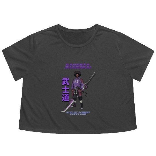 Gangsta Samurai - Afro Street Fighter Anime Manga Flowy Cropped Tees