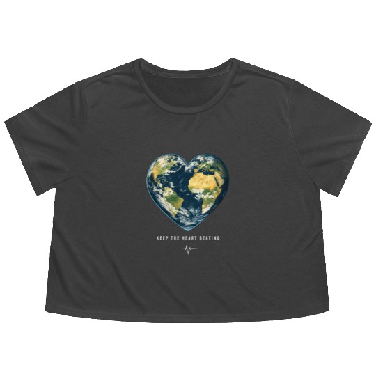 Keep the Heart Beating Environment Earth Earth Day Flowy Cropped Tees