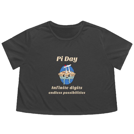 Pi Day Infinite digits endless possibilities Flowy Cropped Tees