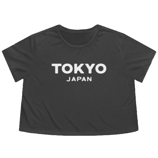 Tokyo Japan Asia Font Design Print Flowy Cropped Tees