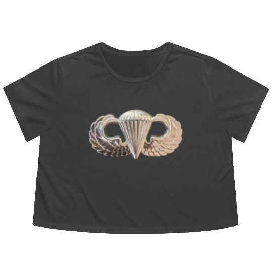 Airborne Wings gift for your favorite veteran. Flowy Cropped Tees