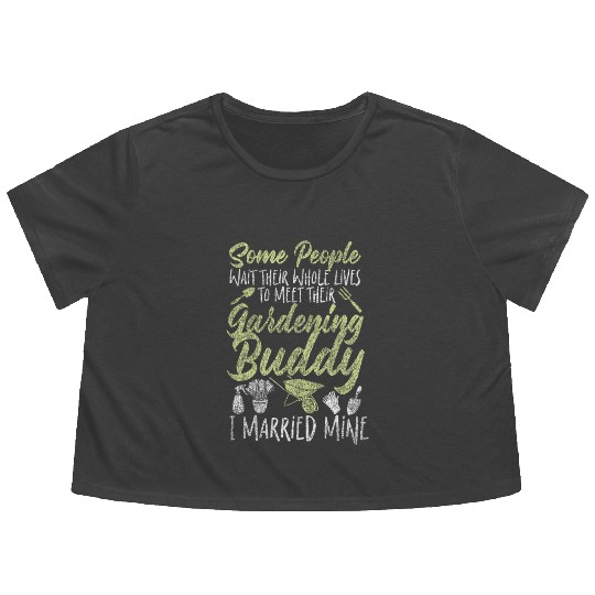 Plant Lover Gardening Husband Wife Flowy Cropped Tees
