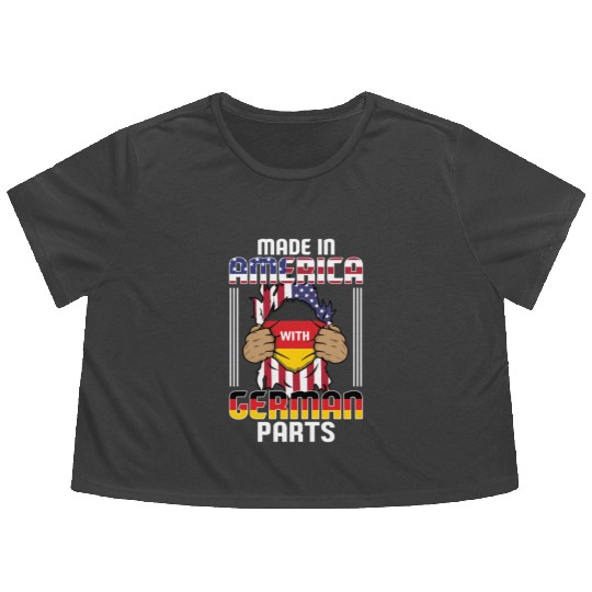 Made In America With German Parts USA Flowy Cropped Tees