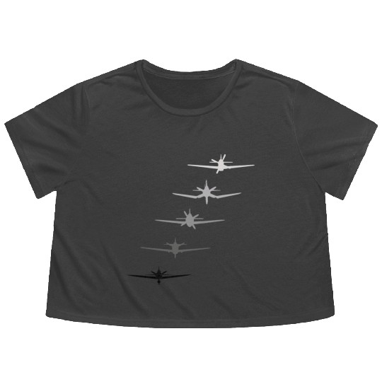 Best Warbirds Ever P-51 F4U P-47 P-40 and A6M Flowy Cropped Tees