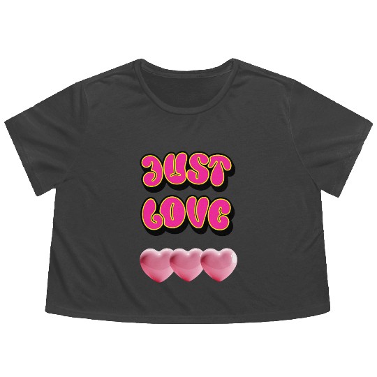 Just Love: Y2K 2000s Heart Flowy Cropped Tees