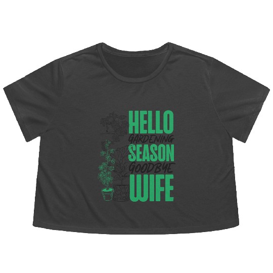 Plant Lover Gardening Husband Wife Flowy Cropped Tees