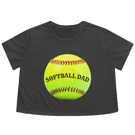 Softball Dad Flowy Cropped Tees