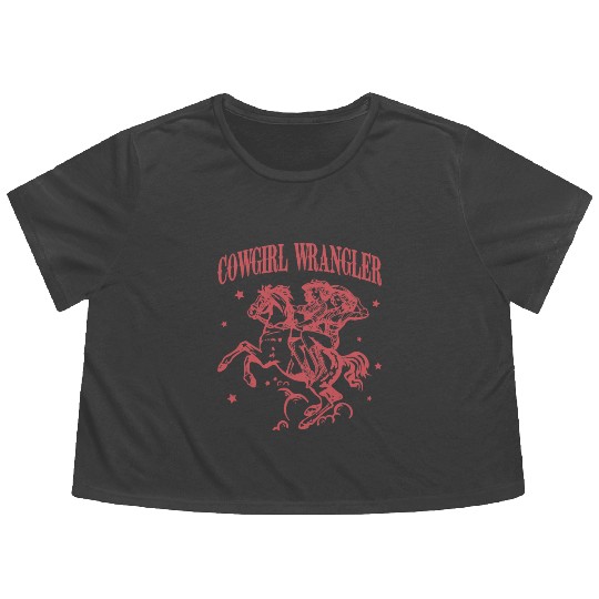 Cowgirl Wrangler Flowy Cropped Tees