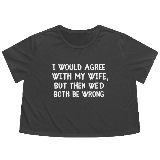 Funny Husband Wife Flowy Cropped Tees