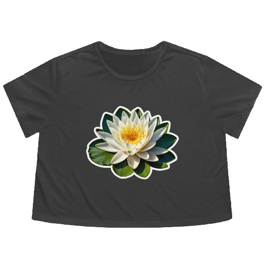 A beautiful Water Lily Flowy Cropped Tees