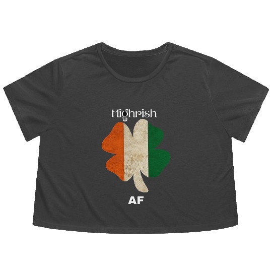 Irish AF – Funny St. Patrick’s Day Drinking Flowy Cropped Tees