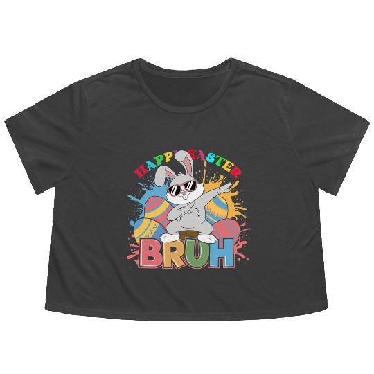 happy easter bruh Flowy Cropped Tees