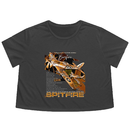 Spitfire Legend: WWII Icon in Flight Flowy Cropped Tees