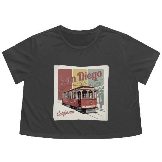 San Diego Gift for Beach and Surf Lovers Flowy Cropped Tees