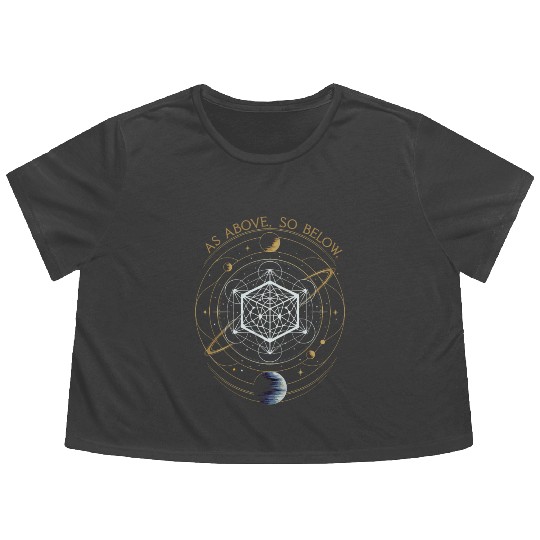 As Above, So Below - Sacred Geometry Flowy Cropped Tees