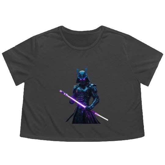 Cyberpunk City Samurai new style Flowy Cropped Tees