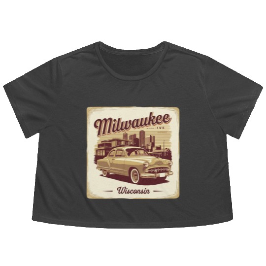 Milwaukee Souvenir and Travel Gift Idea Flowy Cropped Tees