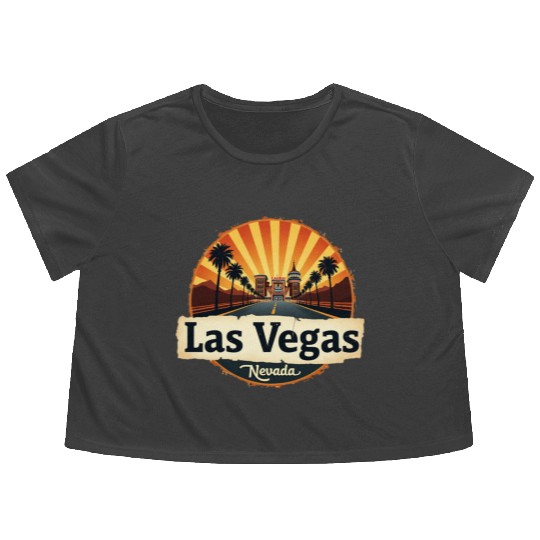 Las Vegas Souvenir and Travel Gift Idea Flowy Cropped Tees