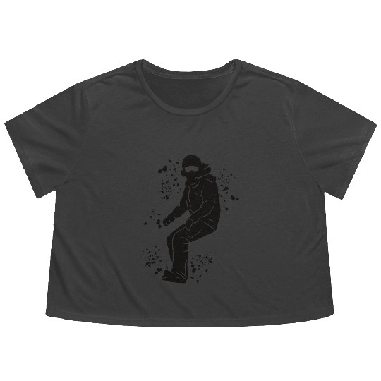 Snowboarder Snowboard Snowboarding Flowy Cropped Tees