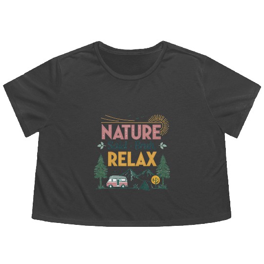 natur sad bruh relax Flowy Cropped Tees