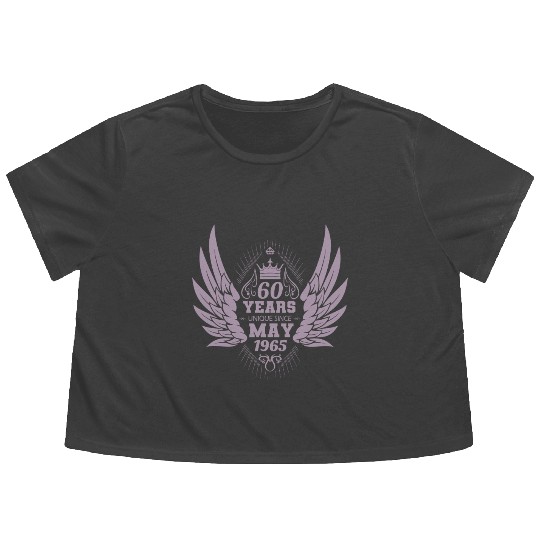 60th birthday angel wings unique since May 1965 Flowy Cropped Tees