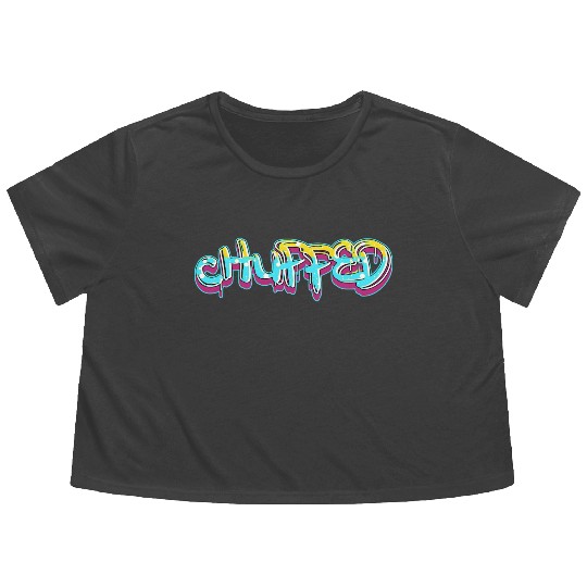 CHUPPED  finish in light blue Flowy Cropped Tees