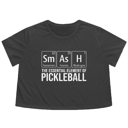 Funny periodic table of the element Pickleball Flowy Cropped Tees