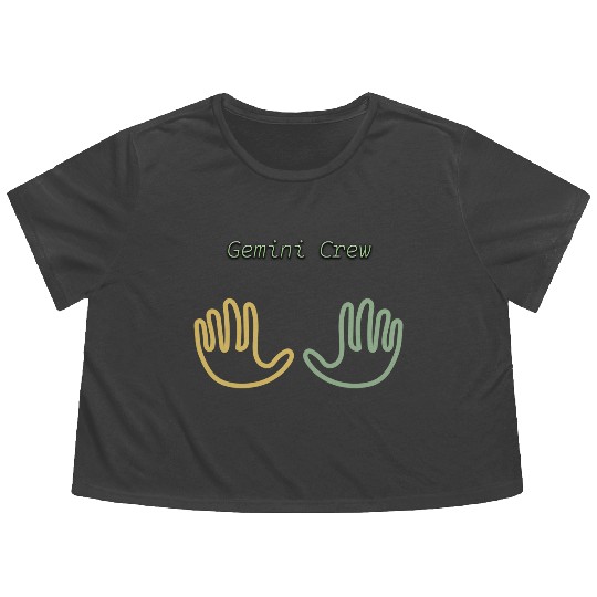 New, Original Gemini Symbol Flowy Cropped Tees