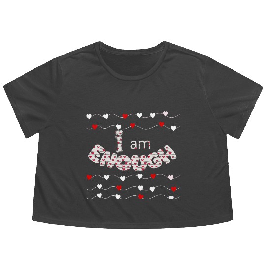 I Am Enough - Faith & Love Design | Psalm 139:14 Flowy Cropped Tees