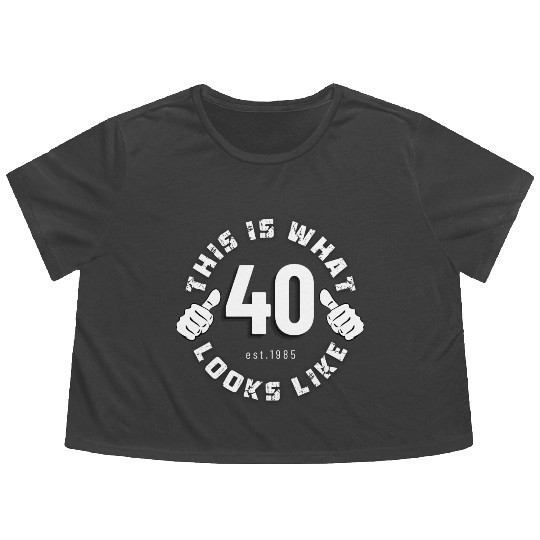 40 Year Old Birthday design for men born in 1985 Flowy Cropped Tees