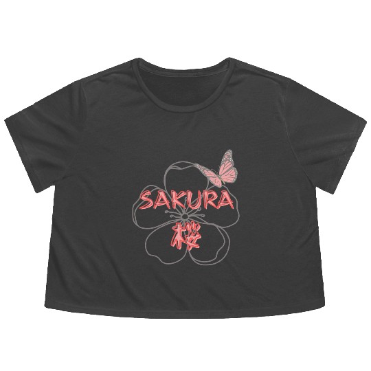 SAKURA - Cherry Blossom Flowy Cropped Tees