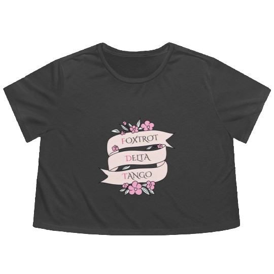 Foxtrot Delta Tango - Floral Subtle FDT Flowy Cropped Tees