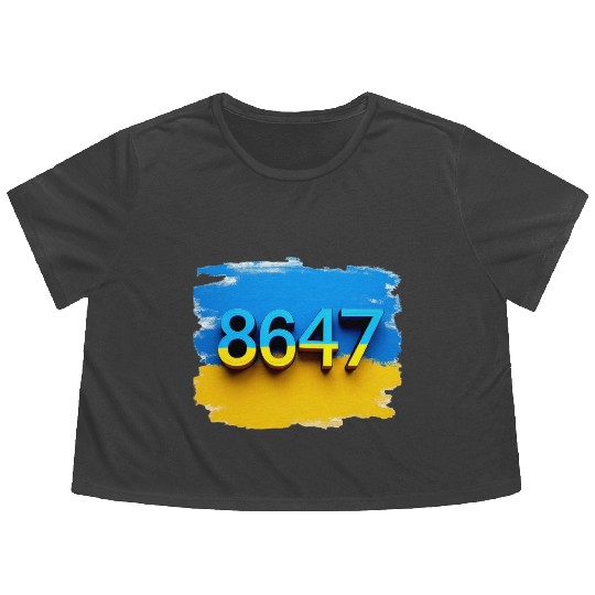 8647 Ukraine Flowy Cropped Tees