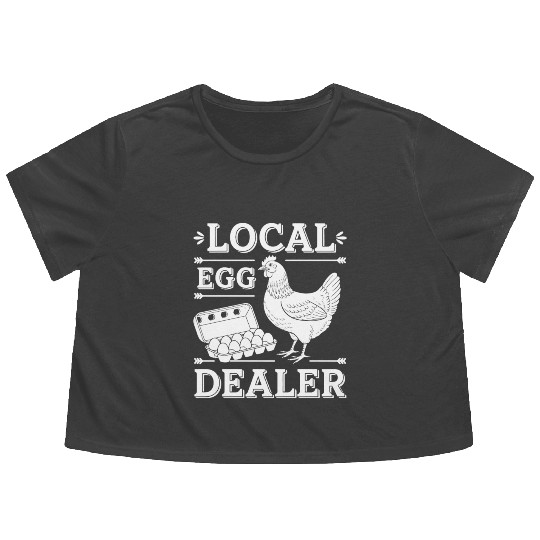 Local Egg Dealer Easter Sunday Egg Flowy Cropped Tees