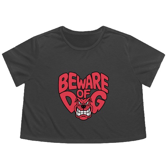 Beware of DOG Flowy Cropped Tees