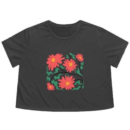 Boho Summer Flower Nature Lover Floral Wildflower Flowy Cropped Tees