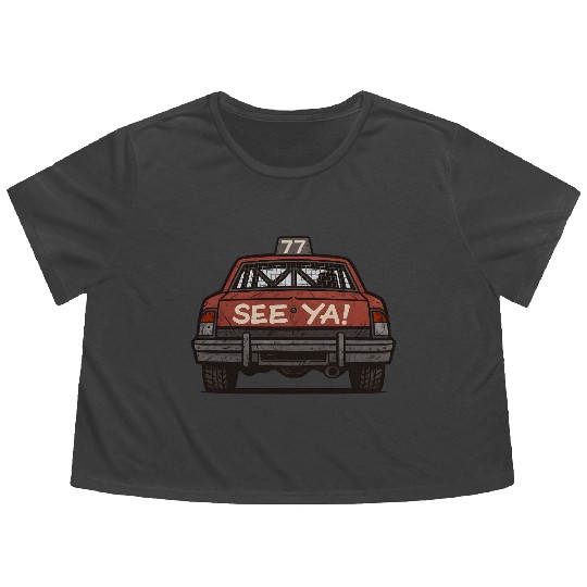 See-Ya! Demolition Derby Driver Racing Wreckfest Flowy Cropped Tees