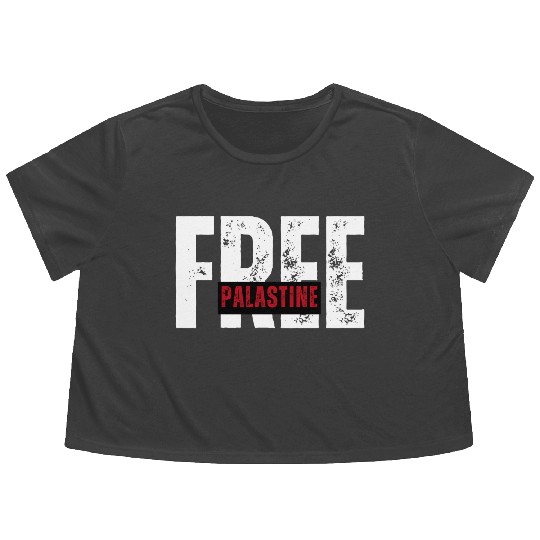 Free Palestine – Solidarity Statement Flowy Cropped Tees